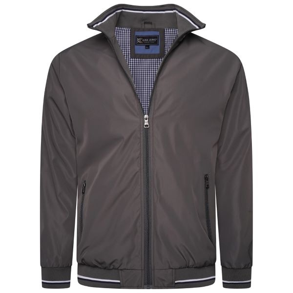 KAM Grote maten Charcoal Premium Zomer Harringtonjas 2XL-8XL
