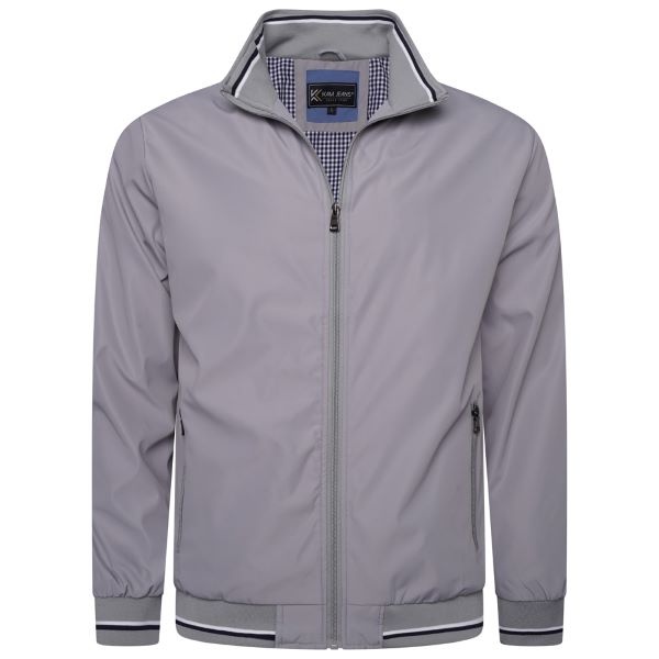 KAM Grote maten Zilver  Premium Zomer Harringtonjas  2XL-8XL