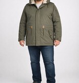 KAM Grote maten Groene Parka Jas met sherpavoering 2XL-8XL