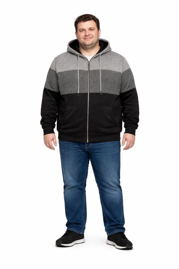 KAM Grote maten Zwarte Hoodie 2XL-8XL