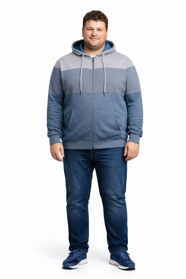 KAM Grote maten Denim  Hoodie 2XL-8XL