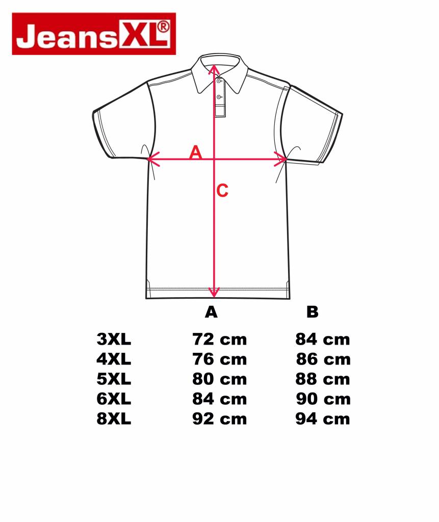 JEANSXL 668 Grote maten Zwarte Polo 3XL-6XL