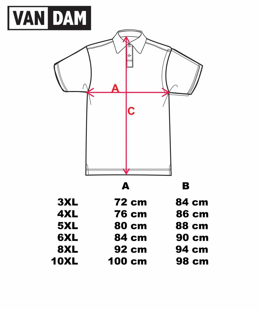 VANDAM Grote maten Melange Polo 3XL-6XL