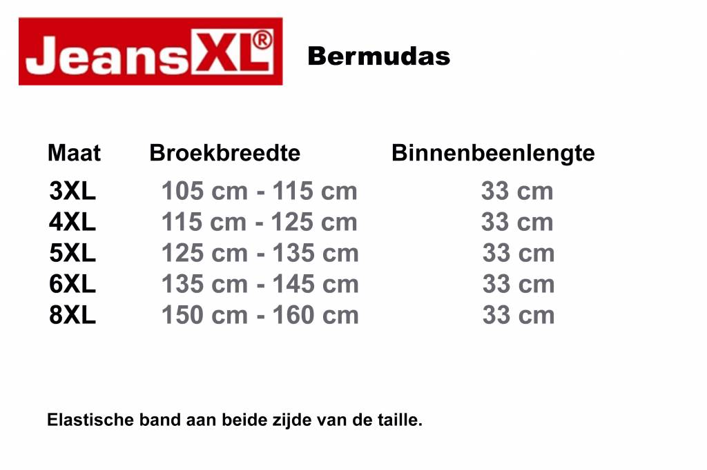JeansXL 510 Grote maten Donkerblauwe Bermuda 3XL-8XL