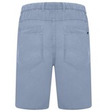 KAM Grote maten Blauwe stretch katoen-linnen shorts  2XL t/m 8XL