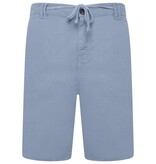 KAM Grote maten Blauwe stretch katoen-linnen shorts  2XL t/m 8XL