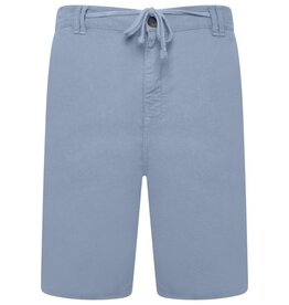 KAM Grote maten Blauwe stretch katoen-linnen shorts