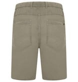 KAM Grote maten Bruine stretch katoen-linnen shorts  2XL t/m 8XL