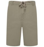 KAM Grote maten Bruine stretch katoen-linnen shorts  2XL t/m 8XL
