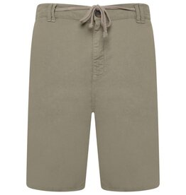 KAM Grote maten Bruine stretch katoen-linnen shorts