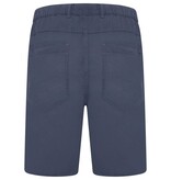 KAM Grote maten Indigo stretch katoen-linnen shorts  2XL t/m 8XL