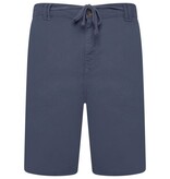 KAM Grote maten Indigo stretch katoen-linnen shorts  2XL t/m 8XL