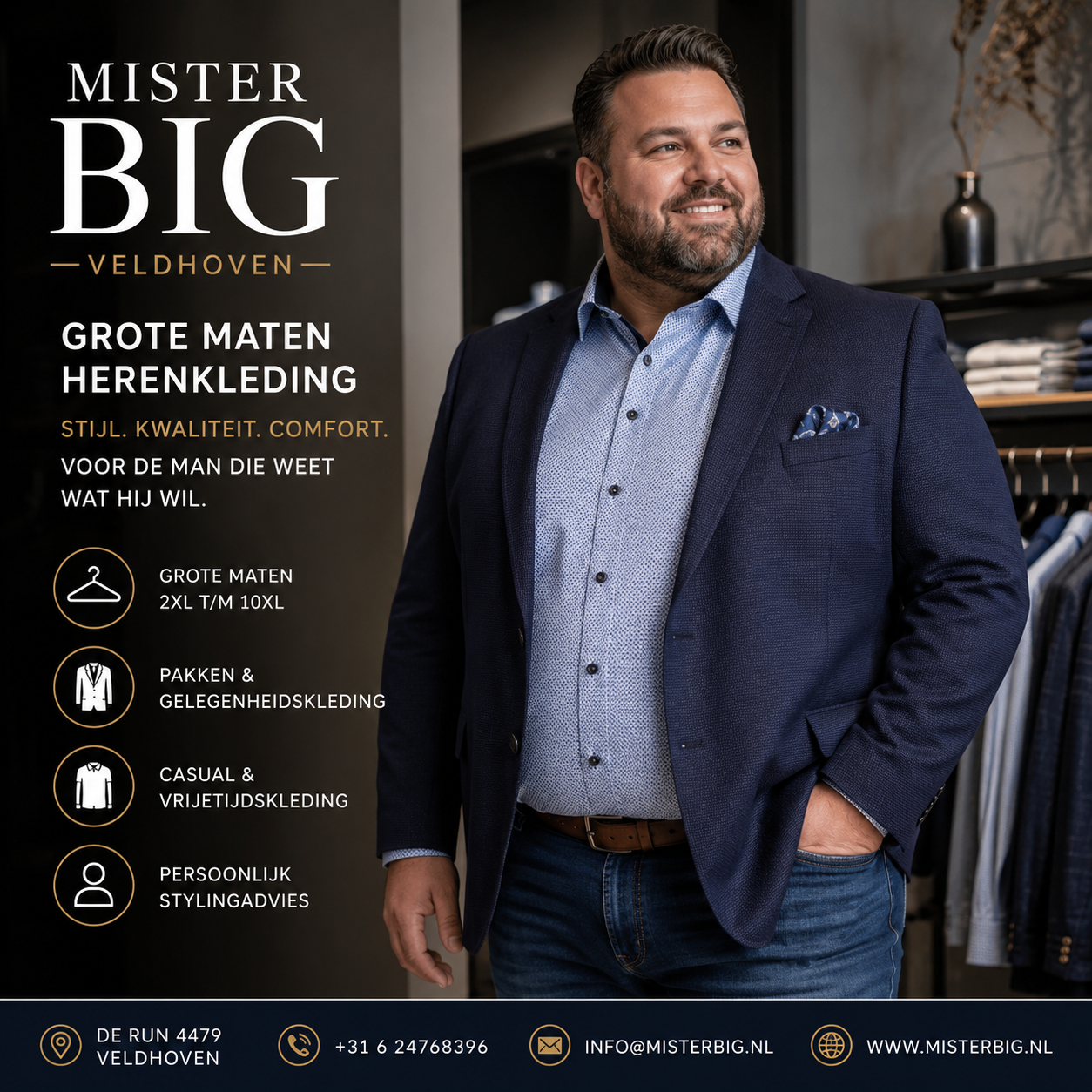 Grote maten herenkleding | Misterbig.nl Veldhoven