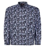 Espionage Grote maten Paisley Print Stretch Overhemd Langemouw 2XL-8XL