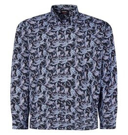 Espionage Grote maten Paisley Print Stretch Overhemd Langemouw