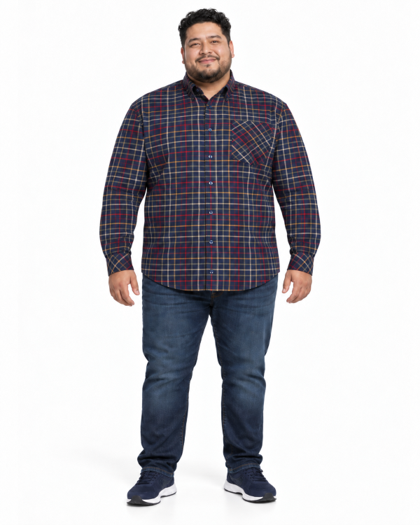Espionage Grote maten Geruit overhemd Langemouw 2XL-8XL