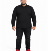 Espionage Grote maten Zwarte Polo Lange mouw 2XL-8XL