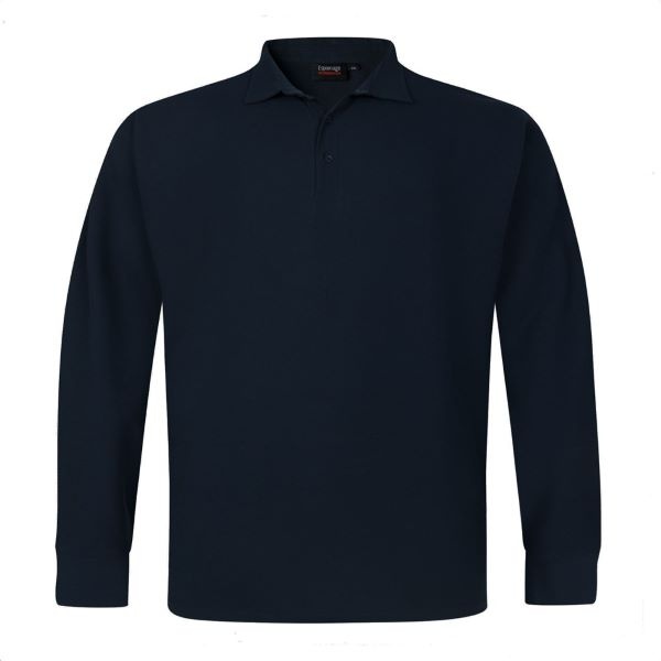 Espionage Grote maten Zwarte Polo Lange mouw 2XL-8XL