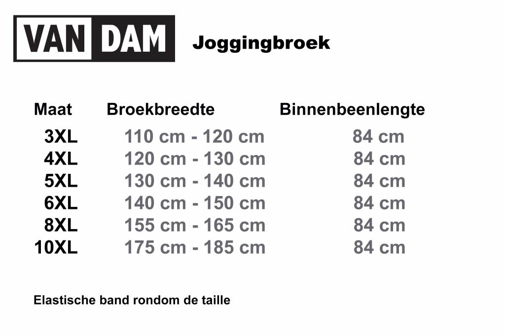 VANDAM Grote maten Zwarte Joggingbroek