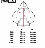 VANDAM Grote maten Zwarte Hoody 3XL-6XL