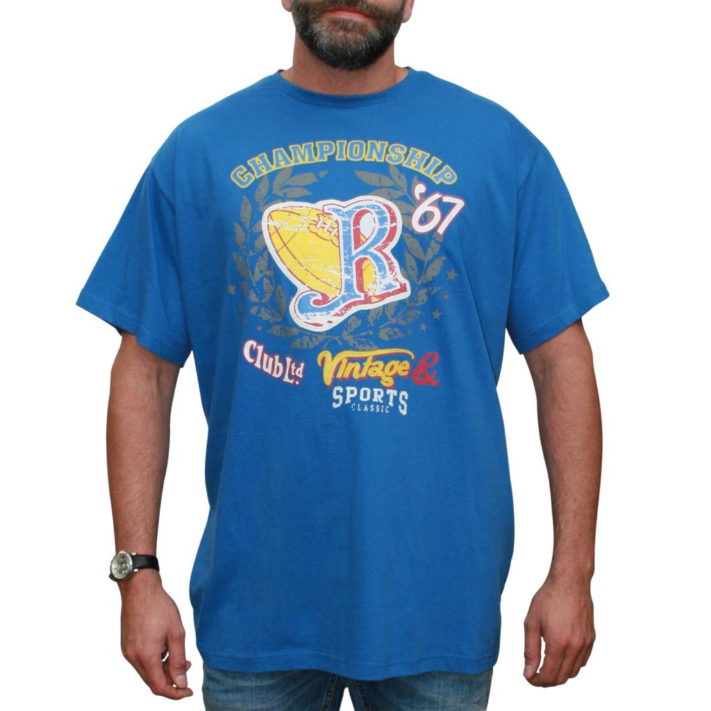 VANDAM Grote maten Blauw T-shirt 7715