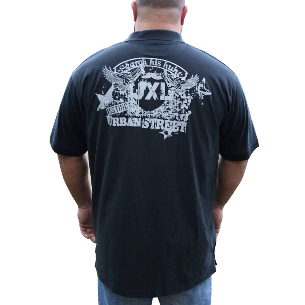 JeansXL Grote maten Zwarte Polo 663  3XL-6XL
