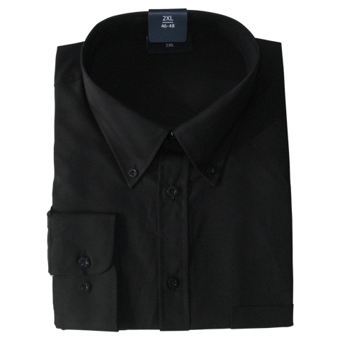 Kingsize Brand LS110 Grote maten Zwart Overhemd (lange mouw)
