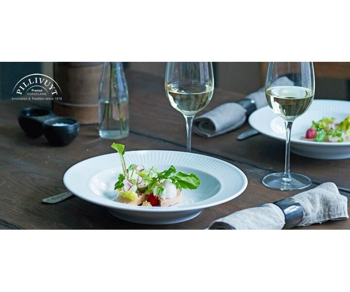 PILLIVUYT Assiette à pâtes / assiette gourmande Plissé 28 cm