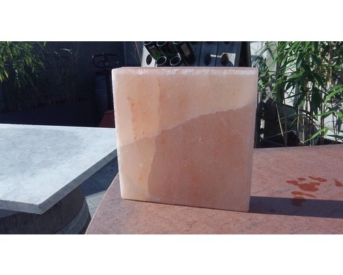 BISETTI  Salt Stone rectangular 20 x30 x4 cm on wenge base