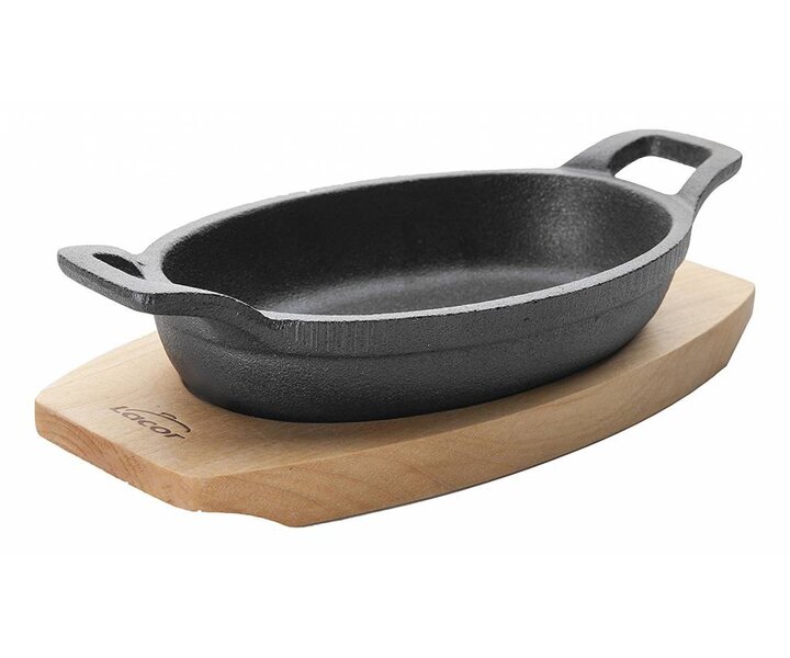 LACOR Ovale schotel zwart gietijzer 21,7 x 15 cm