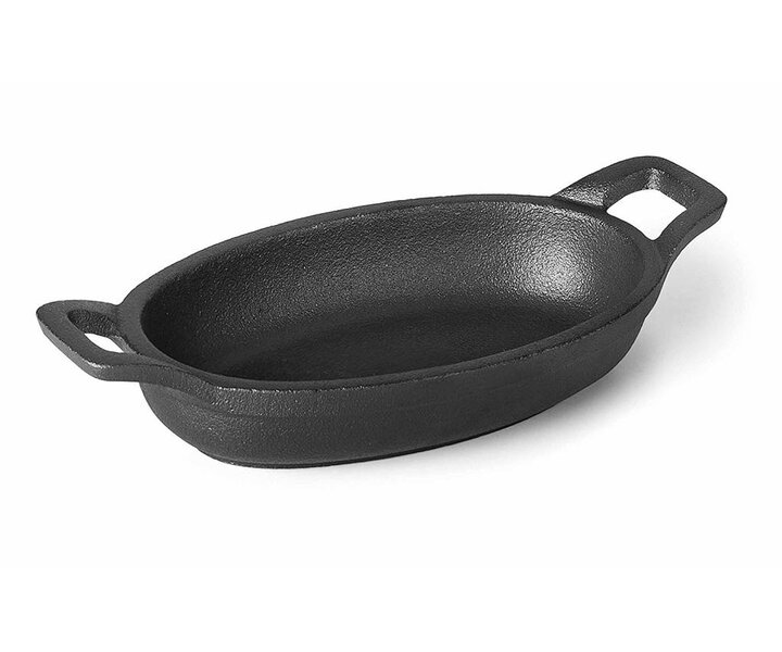 LACOR Plat ovale en fonte noire 21,7 x 15 cm