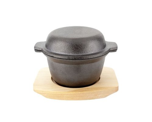M&T Pot en fonte 11,8 cm livré avec planche en bois