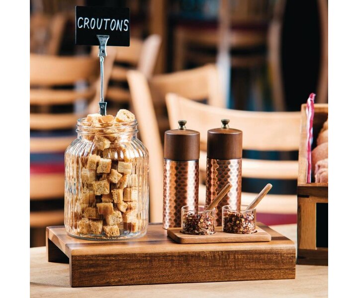 M&T Support en bois avec 2 mini pots en verre