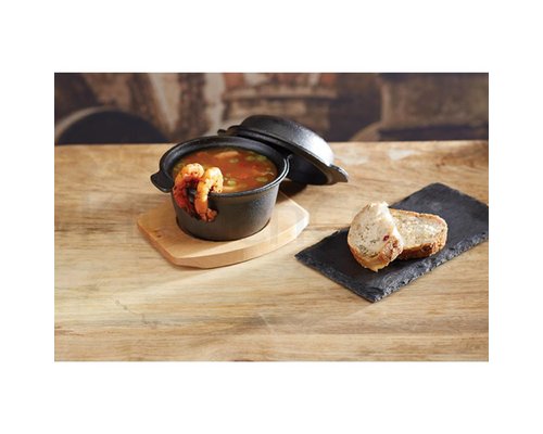 M&T Pot en fonte 11,8 cm livré avec planche en bois