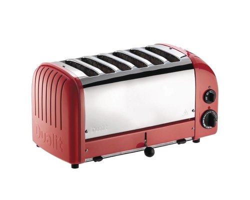 DUALIT  Broodrooster 6 sleuven rode uitvoering