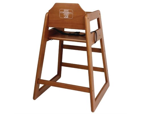 M&T Chaise bébé en bois foncé