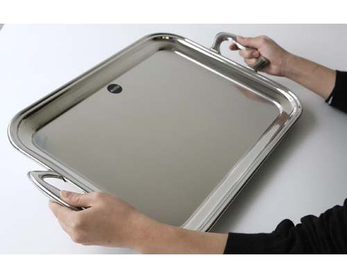 ALESSI  Rectangular tray with handles 40 x 32 cm