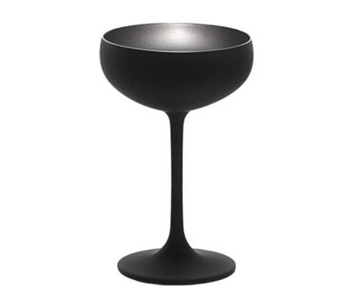 STÖLZLE  Champagne saucer 23 cl black/silver  Olympic
