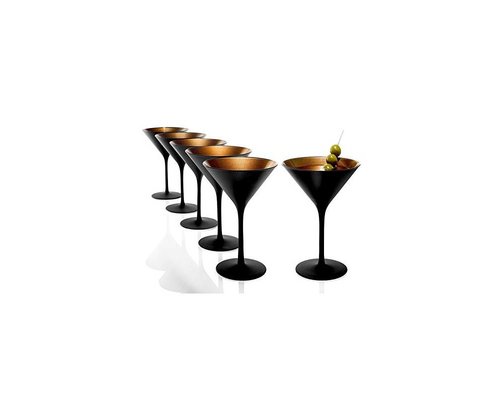 STÖLZLE  Martini cocktail & Champagne glas 24 cl zwart/ brons Olympic