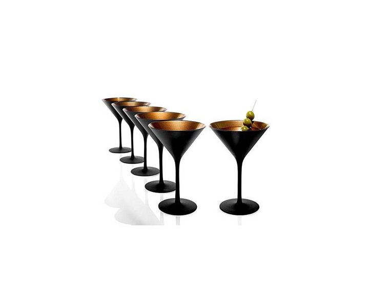STÖLZLE  Verre à Martini , cocktail  & Champagne 24 cl  noir/bronze Olympic