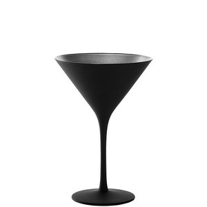 STÖLZLE  Martini cocktail & Champagne glass 24 cl black /silver Olympic