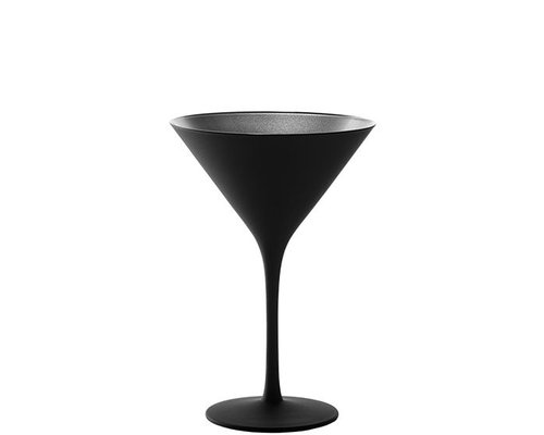 STÖLZLE  Martini cocktail & Champagne glass 24 cl black / silver Olympic