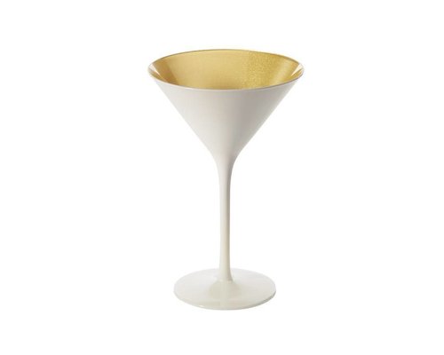 STÖLZLE  Martini cocktail & Champagne glas 24 cl wit/goud Olympic