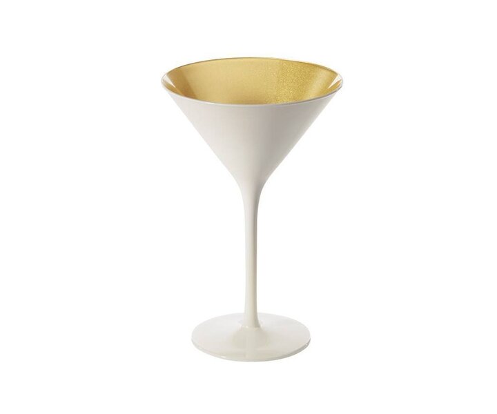 STÖLZLE  Martini cocktail & Champagne glas 24 cl wit/goud Olympic