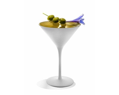 STÖLZLE  Martini cocktail & Champagne glass 24 cl white/gold Olympic