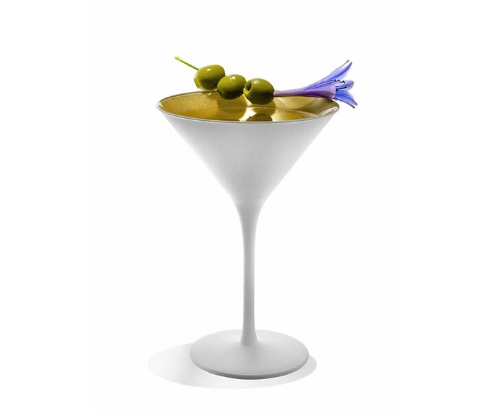 STÖLZLE  Verre à Martini , cocktail  & Champagne 24 cl  blanc/or Olympic
