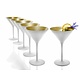 STÖLZLE  Verre à Martini , cocktail  & Champagne 24 cl  blanc/or Olympic