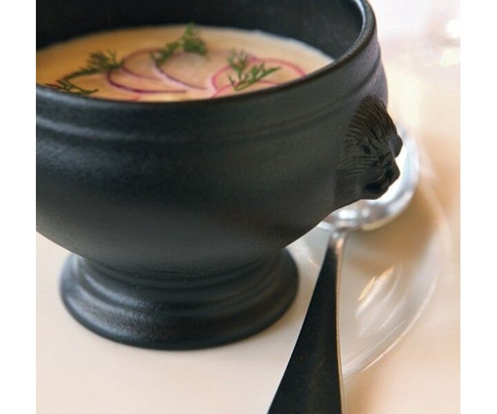 REVOL  Bol à soupe tetes de lion noir 0,35 litres