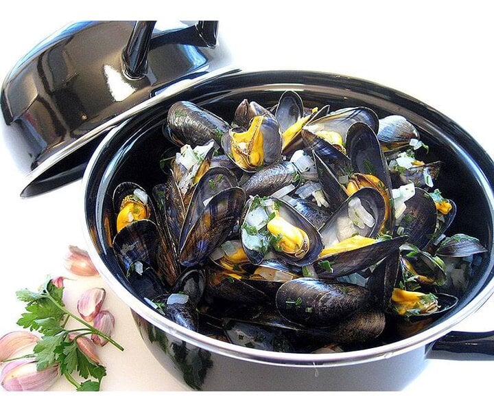 M&T Casserole à moules couleur noire pour servir 0,5 kg de moules