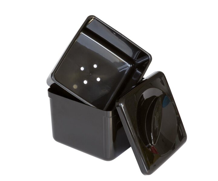 M&T Ijsblokjescontainer zwart met deksel inhoud : 3,5 liter